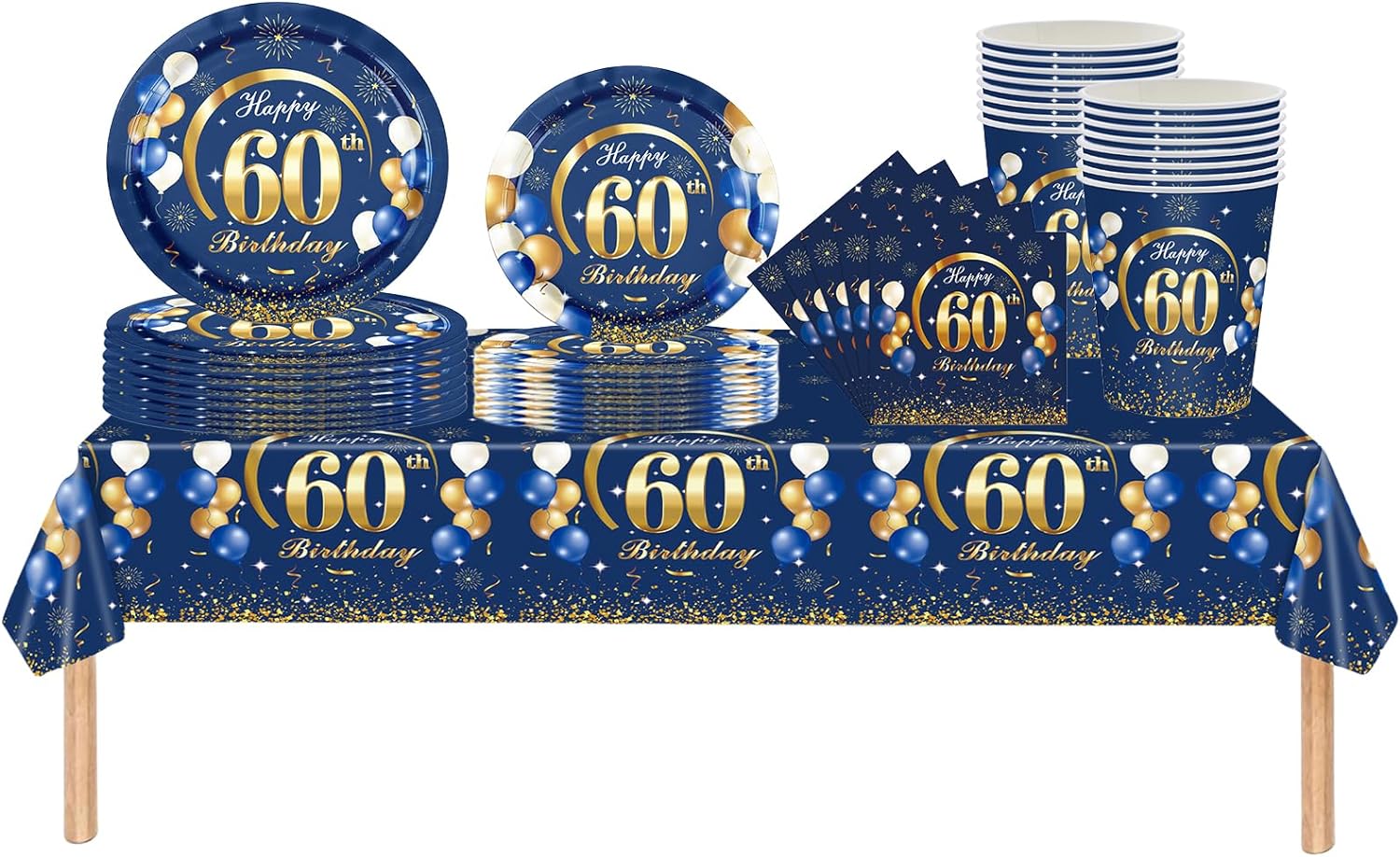 Table Number Gold - Blu Navy oro 60th Birthday decorazioni